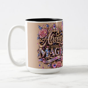 Always Choose Magic Sparkle Crystal Design Two-Tone Coffee Mug