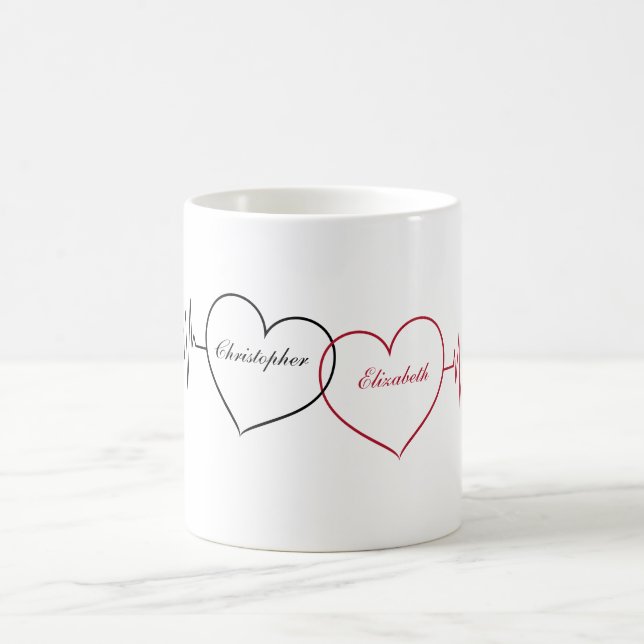 Always Connected At Heart , Personalised Name  Coffee Mug (Center)