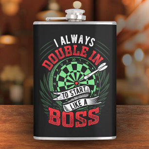 Always Double in to Start Like a Boss Flask 8 oz. 