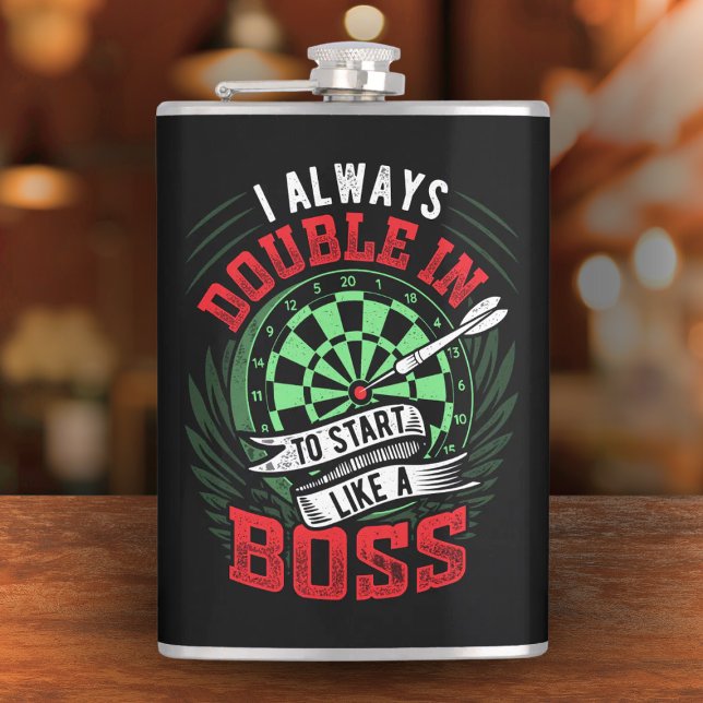 Always Double in to Start Like a Boss Flask 8 oz.  (Creator Uploaded)