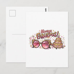 Always Fabulous Glitter Birthday Postcard