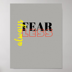 always fear less quote poster modern typography