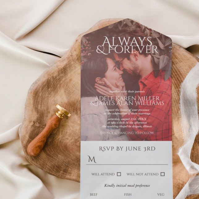 Always & Forever Custom Photo Wedding All In One Invitation (Creator Uploaded)