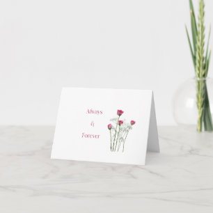 Always & Forever Floral Romantic Anniversary Thank You Card