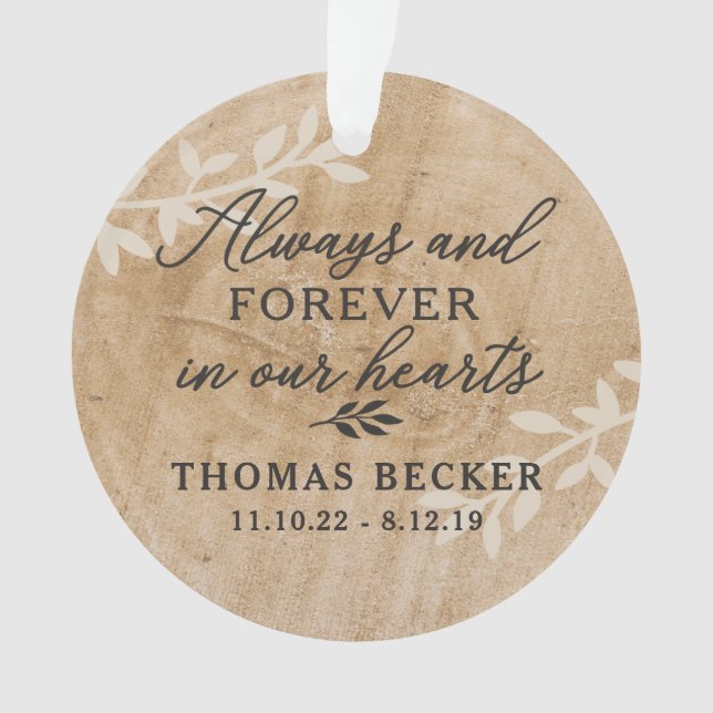 Always & Forever Memorial Acrylic Photo Ornament (Front)