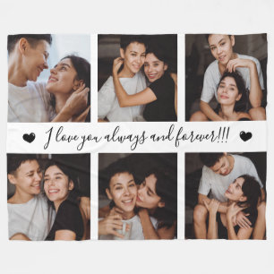 Always & Forever Modern 6 Photo Collage Fleece Blanket
