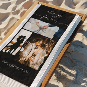 Always & Forever Modern Picture Photo Collage Beach Towel