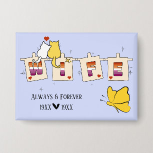 Always & Forever Sunset Lesbian Flag Wife Button