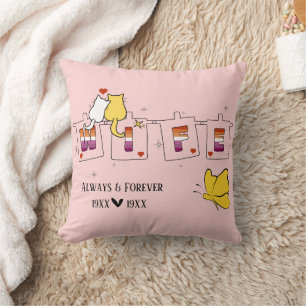 Always & Forever Sunset Lesbian Flag Wife Cushion