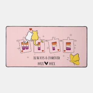 Always & Forever Sunset Lesbian Flag Wife Desk Mat