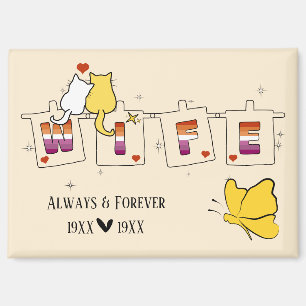 Always & Forever Sunset Lesbian Flag Wife Magnet