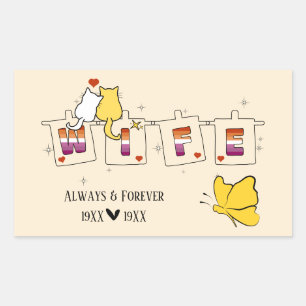 Always & Forever Sunset Lesbian Flag Wife Rectangular Sticker