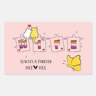 Always & Forever Sunset Lesbian Flag Wife Rectangular Sticker