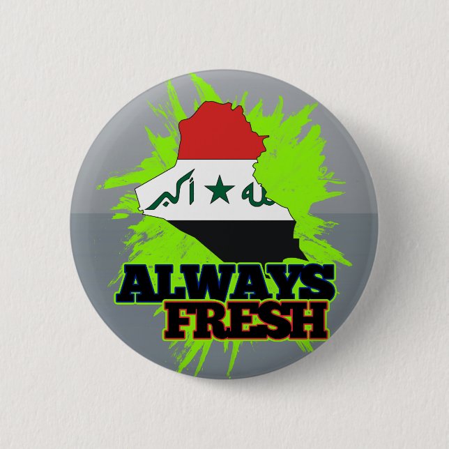 Always Fresh Iraq 6 Cm Round Badge (Front)