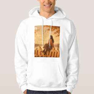 Always Grateful Autumn Girl Sitting on Autumn Hoodie