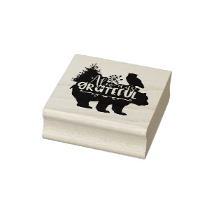 Always Grateful Woodland Scene Rubber Stamp