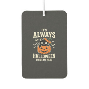 Always Halloween Black Cat Pumpkin Design Car Air Freshener