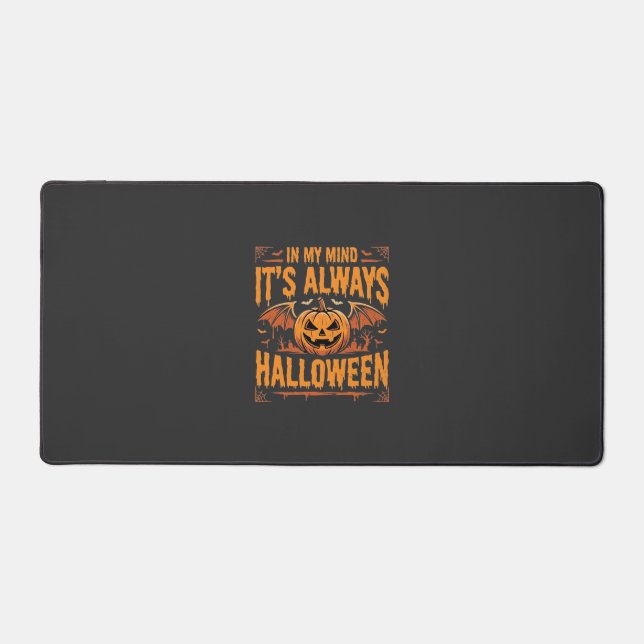Always Halloween Pumpkin Bat Vector Design_1 Desk Mat (Front)