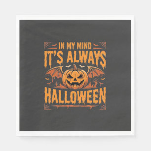 Always Halloween Pumpkin Bat Vector Design_1 Napkin