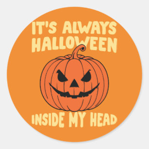Always Halloween Pumpkin Head Sticker