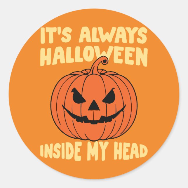 Always Halloween Pumpkin Head Sticker (Front)