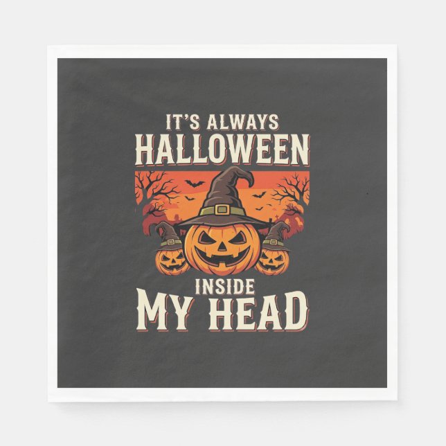 Always Halloween Pumpkin Witch Design_1 Napkin (Front)