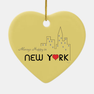 Always Happy in New York Ceramic Tree Decoration