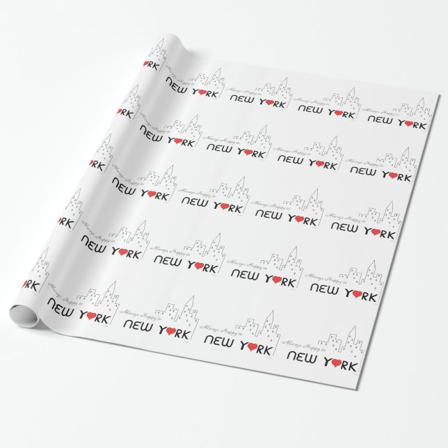 Always Happy in New York Wrapping Paper (Unrolled)
