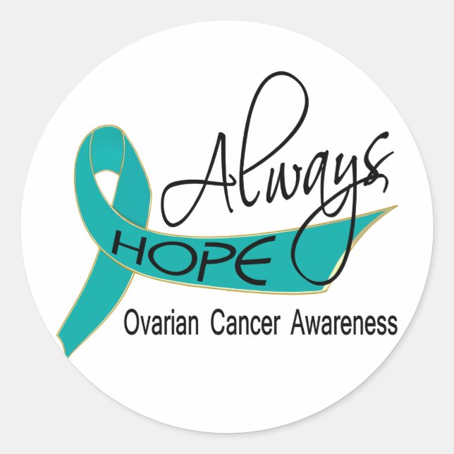 Always Hope Ovarian Cancer Classic Round Sticker (Front)