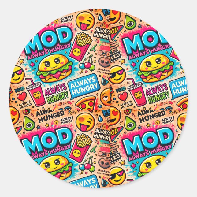 Always Hungry Sticker – Fun and Quirky Design (Front)