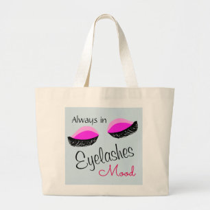 always in eyelashes mood tote bag