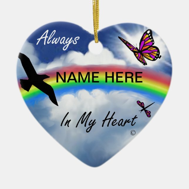 Always In My Heart Ceramic Ornament (Front)