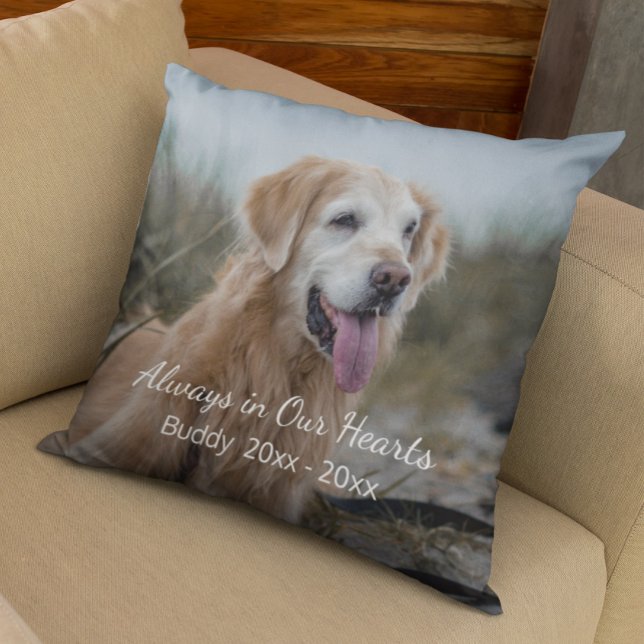 Always in My Heart Dog Photo Sympathy Memorial Cushion (Creator Uploaded)