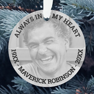 Always in My Heart Memorial Photo Ornament