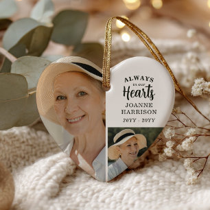Always in Our Hearts 5 Photo Collage Memorial Ceramic Ornament