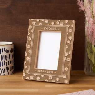 Always In Our Hearts Cute Dog Paws Pet Memorial Etched Frames