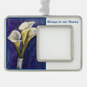 Always in our hearts, In Loving Memory, Christmas Silver Plated Framed Ornament