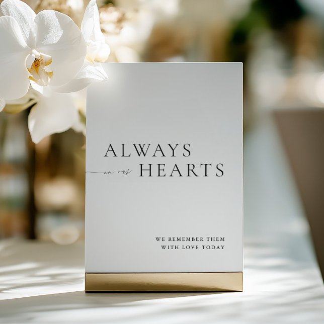  Always in Our Hearts Minimalist Wedding Sign Invitation (Always in Our Hearts Minimalist Wedding Sign)
