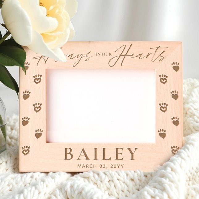 Always in Our Hearts Pet Memorial Name Keepsake Etched Frames (Always in Our Hearts Pet Memorial Name Keepsake Etched Frames)