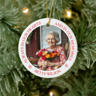 Always in our Hearts Photo & Poem Cardinal Ceramic Ornament