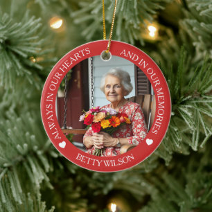 Always in our Hearts Photo & Poem Cardinal Ceramic Ornament