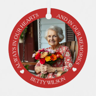 Always in our Hearts | Photo & Poem Cardinal Metal Tree Decoration