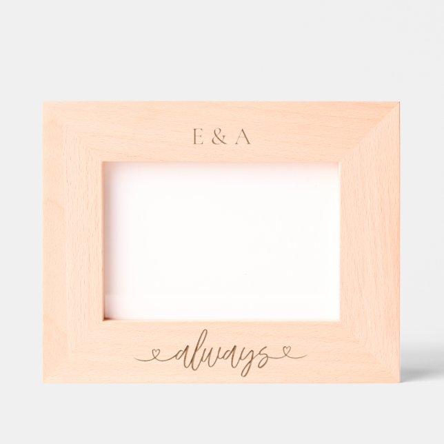Always Initials Valentine's Day Anniversary  Etched Frames (Front)