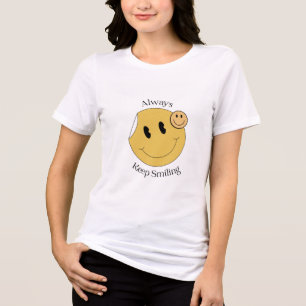 Always Keep Smiling T-Shirt - Cute Smiley Face Tri-Blend Shirt