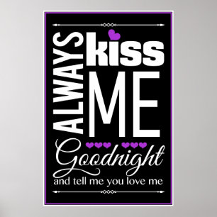 Always Kiss Me Goodnight Bedroom Wall Art
