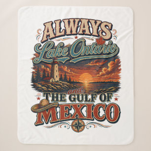 Always Lake Ontario and The Gulf of Mexico Sherpa Blanket