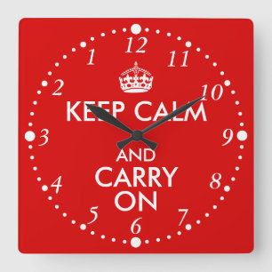 Always Late Keep Calm and Carry On Backwards Clock