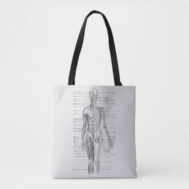 Always Learning: Human Body Anatomy Chart Tote Bag (Front)