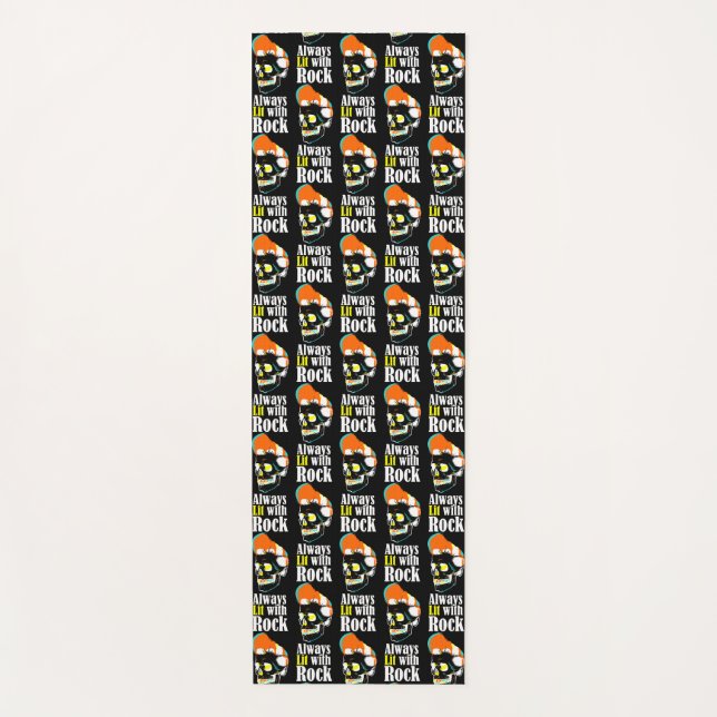 Always lit with rock yoga mat (Front)