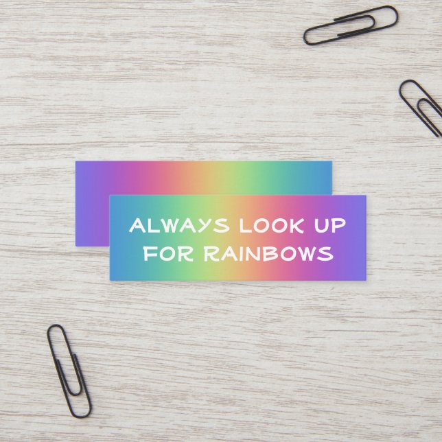 Always Look Up for Rainbows Mini Business Cards (Front/Back In Situ)